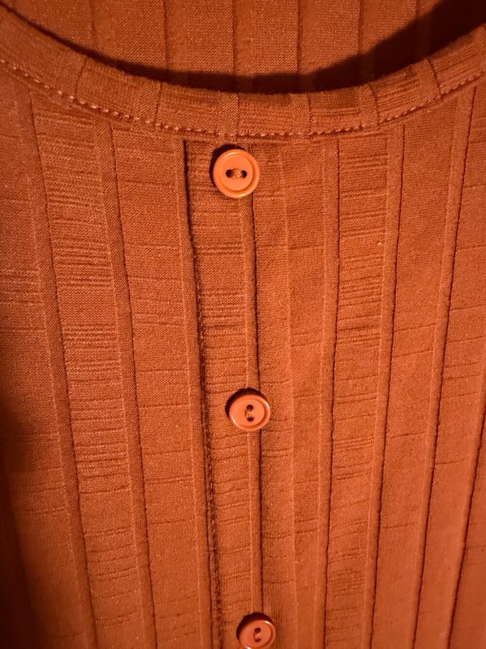 Modcloth Rust/Burnt Orange Ribbed Ruffle Hem Tee Sz 2X - Picture 7 of 8